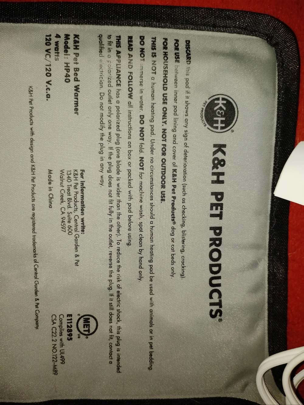 K&H Pet Bed Warmer Pad in Gray with Black Trim Small Size, For Cats & Dogs - Picture 3 of 10